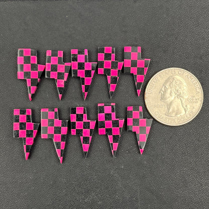 Pink & Black Checker Board - Thunderbolt - Wholesale Lot - 10 Pcs