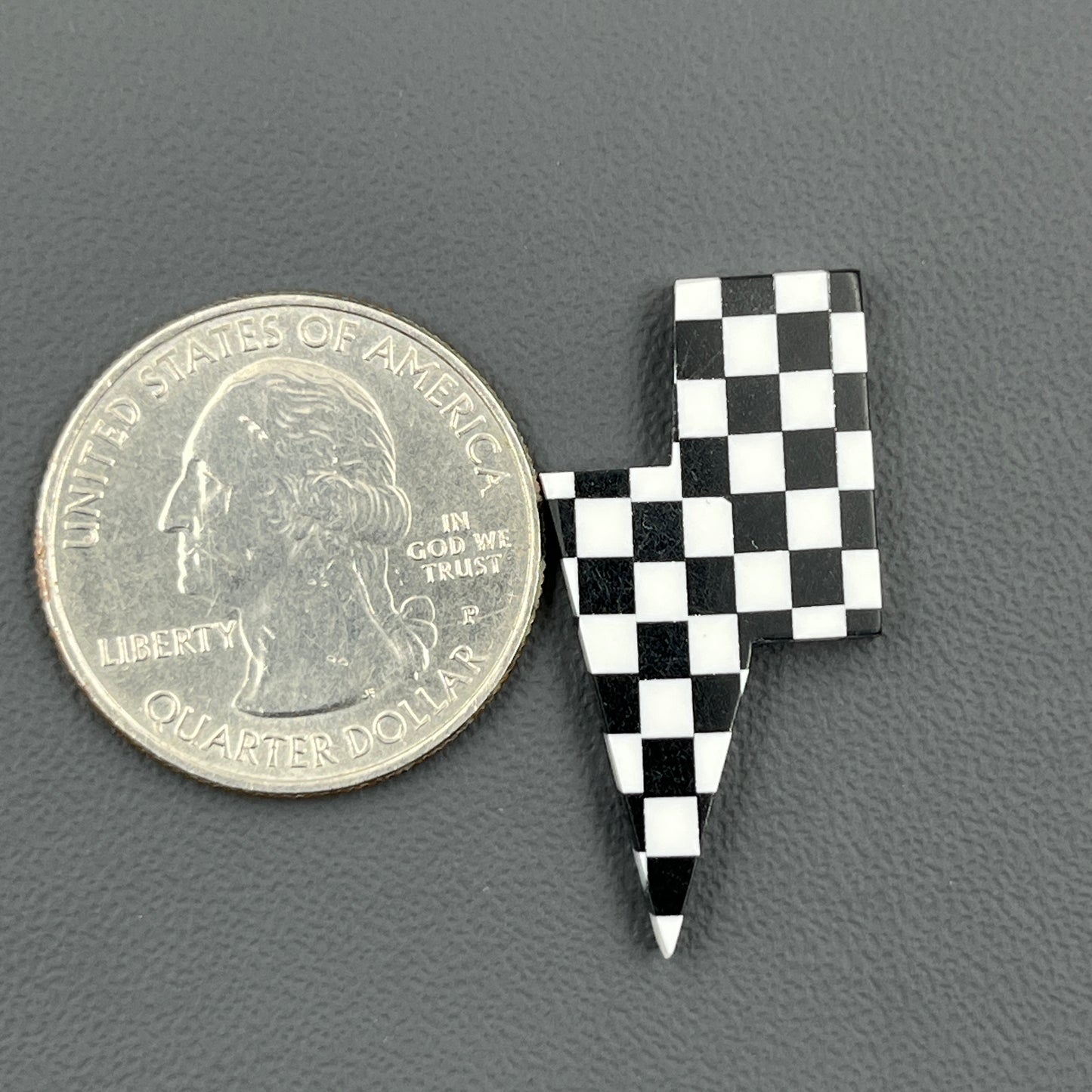 Black & White Checker Board Cabochon - Thunderbolt
