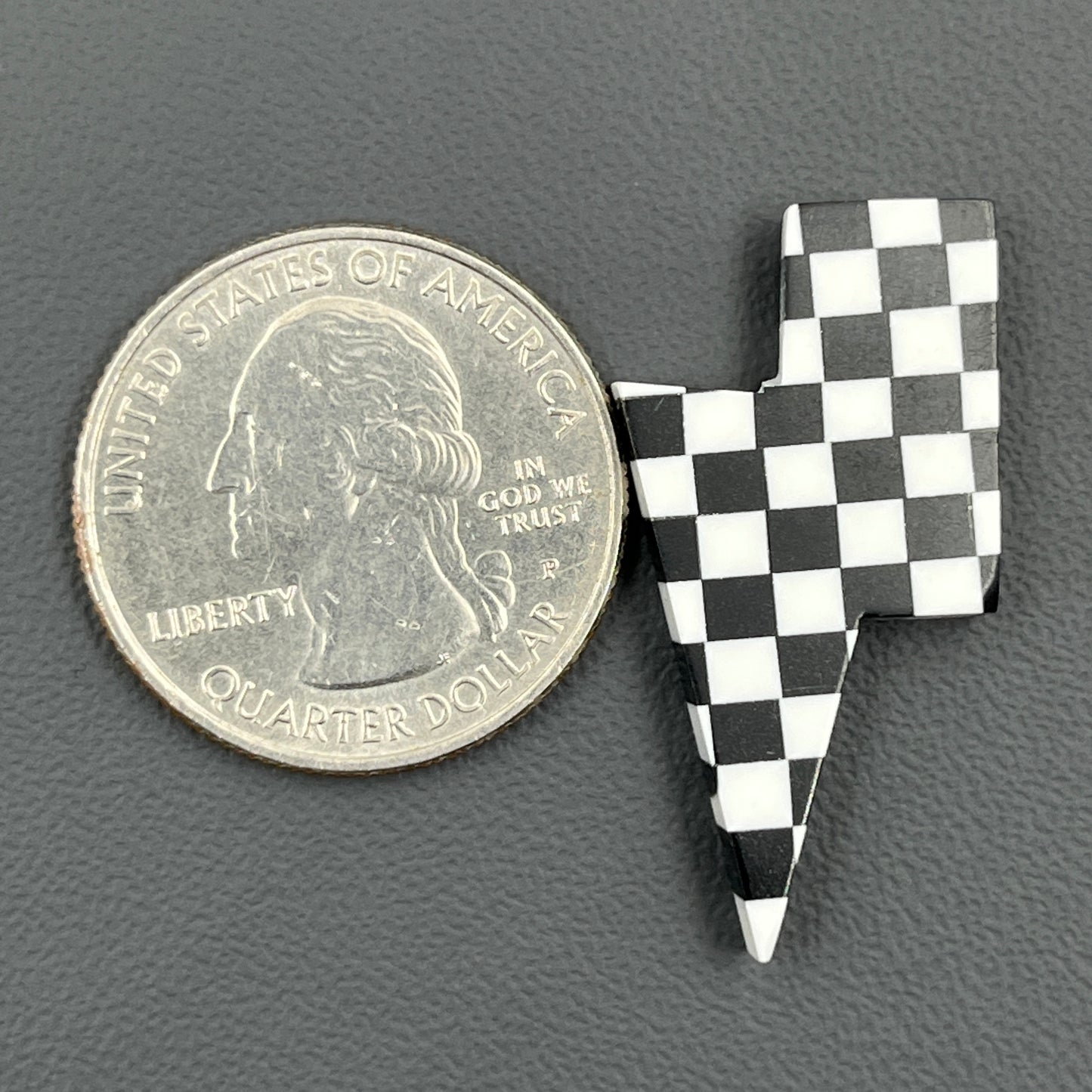 Black & White Checker Board Cabochon - Thunderbolt
