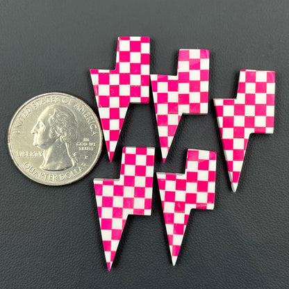 Pink & White Checker Board - Thunderbolt - Wholesale Lot - 5 Pcs