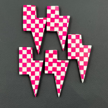 Pink & White Checker Board - Thunderbolt - Wholesale Lot - 5 Pcs